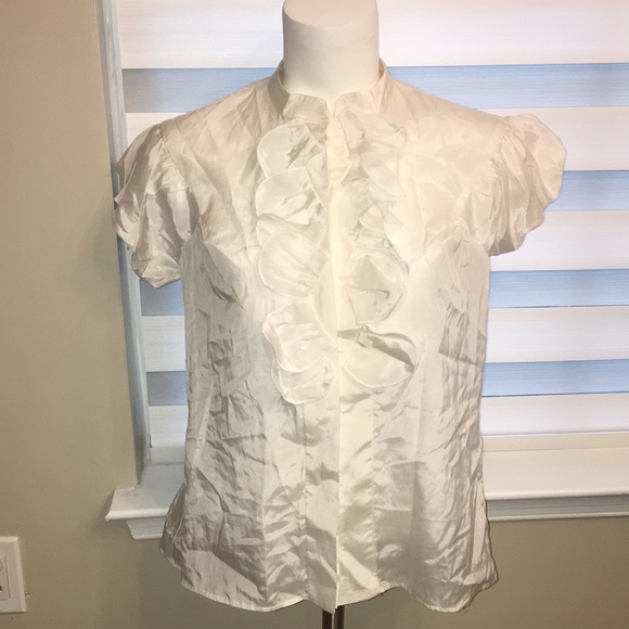 Kenar white button up NWT top size medium - Picture 2 of 5